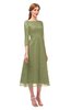 ColsBM Lauryn Cedar Bridesmaid Dresses A-line Lace Cute Tea Length Sabrina Three-fourths Length Sleeve