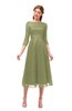 ColsBM Lauryn Cedar Bridesmaid Dresses A-line Lace Cute Tea Length Sabrina Three-fourths Length Sleeve