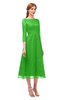 ColsBM Lauryn Classic Green Bridesmaid Dresses A-line Lace Cute Tea Length Sabrina Three-fourths Length Sleeve