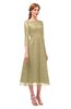 ColsBM Lauryn Curds & Whey Bridesmaid Dresses A-line Lace Cute Tea Length Sabrina Three-fourths Length Sleeve