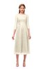 ColsBM Lauryn Dew Bridesmaid Dresses A-line Lace Cute Tea Length Sabrina Three-fourths Length Sleeve