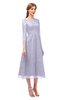 ColsBM Lauryn Lavender Blue Bridesmaid Dresses A-line Lace Cute Tea Length Sabrina Three-fourths Length Sleeve
