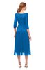 ColsBM Lauryn Royal Blue Bridesmaid Dresses A-line Lace Cute Tea Length Sabrina Three-fourths Length Sleeve