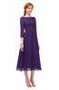 ColsBM Lauryn Violet Bridesmaid Dresses A-line Lace Cute Tea Length Sabrina Three-fourths Length Sleeve