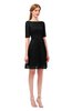 ColsBM Devyn Black Bridesmaid Dresses A-line Classic Half Length Sleeve Mini Boat Half Backless