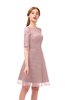 ColsBM Devyn Blush Pink Bridesmaid Dresses A-line Classic Half Length Sleeve Mini Boat Half Backless