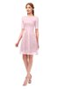 ColsBM Devyn Blush Bridesmaid Dresses A-line Classic Half Length Sleeve Mini Boat Half Backless