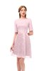ColsBM Devyn Blush Bridesmaid Dresses A-line Classic Half Length Sleeve Mini Boat Half Backless