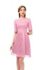 ColsBM Devyn Carnation Pink Bridesmaid Dresses A-line Classic Half Length Sleeve Mini Boat Half Backless