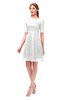 ColsBM Devyn Cloud White Bridesmaid Dresses A-line Classic Half Length Sleeve Mini Boat Half Backless