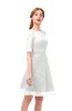 ColsBM Devyn Cloud White Bridesmaid Dresses A-line Classic Half Length Sleeve Mini Boat Half Backless