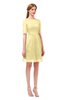 ColsBM Devyn Daffodil Bridesmaid Dresses A-line Classic Half Length Sleeve Mini Boat Half Backless
