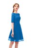 ColsBM Devyn Directoire Blue Bridesmaid Dresses A-line Classic Half Length Sleeve Mini Boat Half Backless