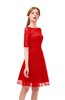 ColsBM Devyn Fiery Red Bridesmaid Dresses A-line Classic Half Length Sleeve Mini Boat Half Backless