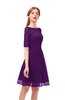 ColsBM Devyn Magic Purple Bridesmaid Dresses A-line Classic Half Length Sleeve Mini Boat Half Backless