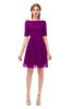 ColsBM Devyn Purple Wine Bridesmaid Dresses A-line Classic Half Length Sleeve Mini Boat Half Backless