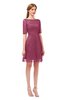 ColsBM Devyn Rose Wine Bridesmaid Dresses A-line Classic Half Length Sleeve Mini Boat Half Backless