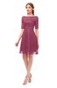 ColsBM Devyn Rose Wine Bridesmaid Dresses A-line Classic Half Length Sleeve Mini Boat Half Backless