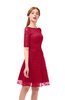 ColsBM Devyn Tango Red Bridesmaid Dresses A-line Classic Half Length Sleeve Mini Boat Half Backless
