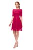ColsBM Devyn Virtual Pink Bridesmaid Dresses A-line Classic Half Length Sleeve Mini Boat Half Backless