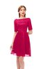ColsBM Devyn Virtual Pink Bridesmaid Dresses A-line Classic Half Length Sleeve Mini Boat Half Backless