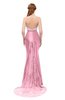 ColsBM Greer Begonia Pink Bridesmaid Dresses Trumpet Zip up Modern Court Train Spaghetti Sash