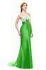 ColsBM Greer Classic Green Bridesmaid Dresses Trumpet Zip up Modern Court Train Spaghetti Sash