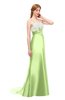 ColsBM Greer Lime Green Bridesmaid Dresses Trumpet Zip up Modern Court Train Spaghetti Sash