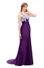 ColsBM Greer Magic Purple Bridesmaid Dresses Trumpet Zip up Modern Court Train Spaghetti Sash