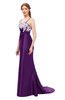 ColsBM Greer Magic Purple Bridesmaid Dresses Trumpet Zip up Modern Court Train Spaghetti Sash