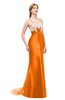 ColsBM Greer Orange Bridesmaid Dresses Trumpet Zip up Modern Court Train Spaghetti Sash