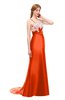ColsBM Greer Persimmon Bridesmaid Dresses Trumpet Zip up Modern Court Train Spaghetti Sash