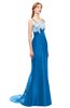 ColsBM Greer Royal Blue Bridesmaid Dresses Trumpet Zip up Modern Court Train Spaghetti Sash