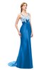 ColsBM Greer Royal Blue Bridesmaid Dresses Trumpet Zip up Modern Court Train Spaghetti Sash