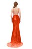 ColsBM Greer Spicy Orange Bridesmaid Dresses Trumpet Zip up Modern Court Train Spaghetti Sash