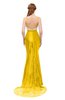 ColsBM Greer Yellow Bridesmaid Dresses Trumpet Zip up Modern Court Train Spaghetti Sash