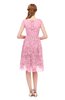 ColsBM Arlie Begonia Pink Bridesmaid Dresses Lace Classic Zipper Knee Length A-line Short Sleeve