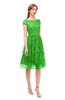 ColsBM Arlie Classic Green Bridesmaid Dresses Lace Classic Zipper Knee Length A-line Short Sleeve