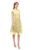ColsBM Arlie Daffodil Bridesmaid Dresses Lace Classic Zipper Knee Length A-line Short Sleeve