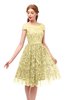 ColsBM Arlie Daffodil Bridesmaid Dresses Lace Classic Zipper Knee Length A-line Short Sleeve
