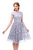 ColsBM Arlie Lavender Blue Bridesmaid Dresses Lace Classic Zipper Knee Length A-line Short Sleeve