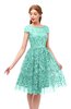 ColsBM Arlie Mint Green Bridesmaid Dresses Lace Classic Zipper Knee Length A-line Short Sleeve