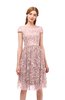 ColsBM Arlie Nectar Pink Bridesmaid Dresses Lace Classic Zipper Knee Length A-line Short Sleeve