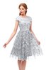 ColsBM Arlie Platinum Bridesmaid Dresses Lace Classic Zipper Knee Length A-line Short Sleeve