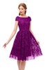 ColsBM Arlie Purple Wine Bridesmaid Dresses Lace Classic Zipper Knee Length A-line Short Sleeve