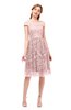 ColsBM Arlie Silver Pink Bridesmaid Dresses Lace Classic Zipper Knee Length A-line Short Sleeve