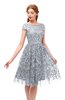 ColsBM Arlie Silver Bridesmaid Dresses Lace Classic Zipper Knee Length A-line Short Sleeve