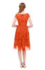 ColsBM Arlie Spicy Orange Bridesmaid Dresses Lace Classic Zipper Knee Length A-line Short Sleeve