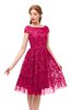 ColsBM Arlie Virtual Pink Bridesmaid Dresses Lace Classic Zipper Knee Length A-line Short Sleeve