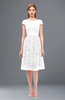ColsBM Arlie White Bridesmaid Dresses Lace Classic Zipper Knee Length A-line Short Sleeve